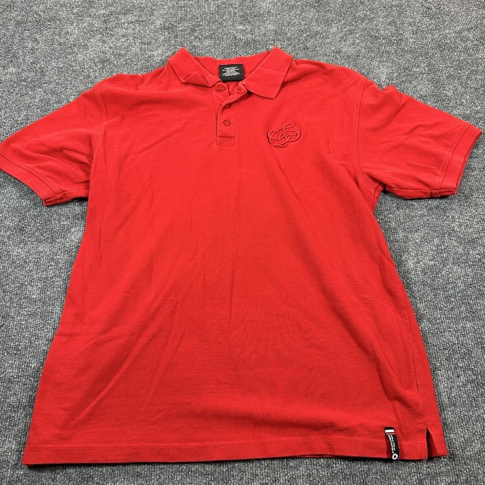 Southpole Polo Shirt Mens 2XL Red Good Solid Logo Short Sleeve Cotton Casual